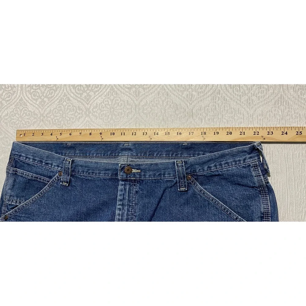 Lee Mens Blue Denim Carpenter Shorts Size 44 Relaxed Fit Utility Workwear Cotton